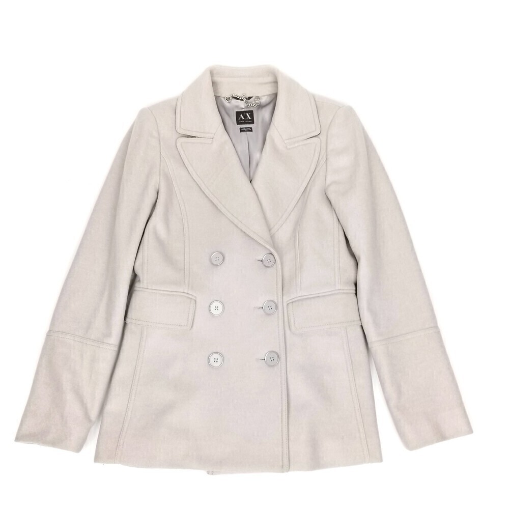 Armani Lavender Italian Fabric Quiet Luxury Wool Double Breasted Pea Coat Medium